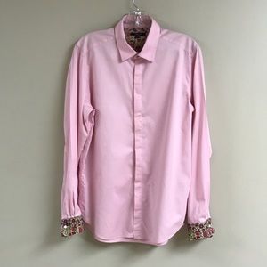 TED BAKER London Light Pink Button Down Long Sleeve Shirt—Size 16 — Beautiful